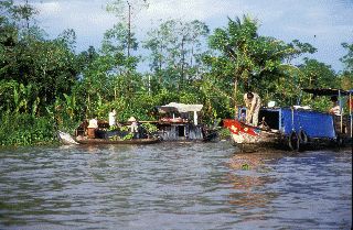March&eacute; flottant en Cochinchine
